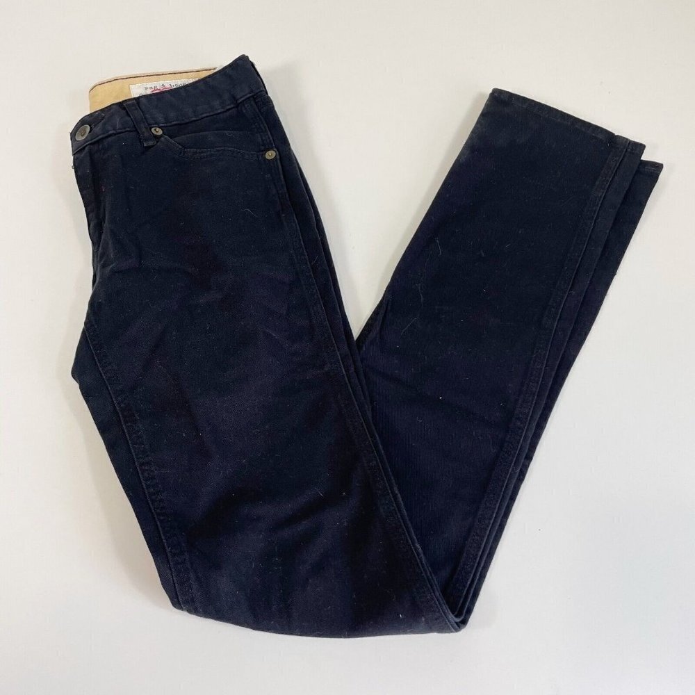 rag & bone Womens Low Rise Handmade Skinny‎ Jeans Black 26 Pockets Y2K Dark Wash
